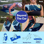 2 Pack Car Seat Towel Covers, Sweat Protector for Front Seats, Premium Thickened Microfiber with Elastic Strap, Breathable & Quick Dry, Machine Washable Cover for Gym Running Universal Fit, Sasquatch