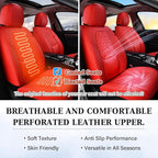 Coverado Seat Covers, Car Front Seat Covers with Backrest, Nappa Leather Car Seat Protectors,Waterproof &Breathable,Anti-Slip Automotive Seat Cushion, Universal Fit for Most Vehicles,2Pcs Red