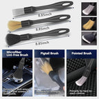 7PCS Car Wheel & Tire Brush Set, Tire Brush,Rims Brush,Microfiber Flat Wheel Brush, Detailing Brushes,Detailing Pads Interior, Exterior, Cleaning kit for Truck, SUV, RV, Motorcycle,Bikes