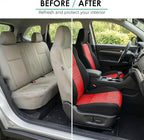 FH Group Automotive Full Car Seat Covers for SUV, Trucks, Sedan and More - Universal Fit Front High Back & Rear Solid Bench Design Interior Accessories - 3D Air Mesh Fabric Center Panel - Red