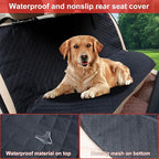 Waterproof Dog Car Seat Cover for Back Seat, Non-Slip & Universal Fit for SUV, Car, Truck with 4 Safety Belt Openings for Secure Travel