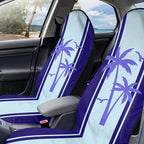 2 Pack Car Seat Towel Covers, Sweat Protector for Front Seats, Premium Thickened Microfiber with Elastic Strap, Breathable & Quick Dry, Machine Washable Cover for Gym Running Universal Fit Palm Tree