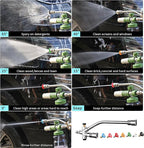 FENG PAI Foam Cannon Dual-Connector Accessory, Pressure Washer Double Tip Attachment for Soap Cannon with 7PCS Pressure Washer Sprayer Nozzles for Car Wash,1/4" Quick Connect, Without Foam Cannon