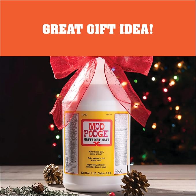 Mod Podge CS11304 Waterbase Sealer, Glue and Finish, 128 oz, Matte