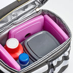 Cool Coolers by Fit & Fresh 4 Pack Slim Ice Packs, Quick Freeze Space Saving Reusable Ice Packs for Lunch Boxes or Coolers, Purple