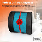 BLACK+DECKER Cooling Gel Lumbar Memory Foam Cushion – Ergonomic Back Support Travel Pillow with Ventilated Mesh, Adjustable Strap, Slow Rebound Memory Foam, Washable Cover