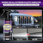 Black Plastic Restorer for Cars - Ceramic Trim Coating Restores Faded Black Trim, Vinyl & Rubber | UV Protection & Deep Shine Polish | Long-Lasting Flexibility Renewal (5oz/150ml)