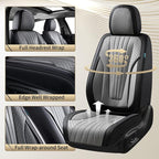 FLORICH Car Seat Covers, Premium Leatherette Car Seat Covers Full Set, Automotive Vehicle Seat Cushions Front Seats and Back, Waterproof Seat Protectors for Sedans Cars SUV Trucks, Black&Gray