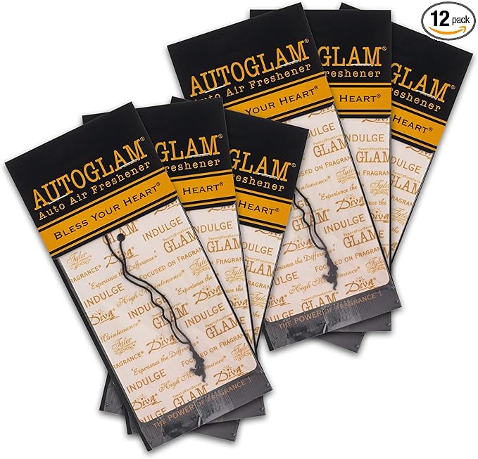 Tyler Candle Bless Your Heart Autoglam Ivory And Gold 4.5 x 3 Auto Air Freshener Mirror Hanger, Pack of 6