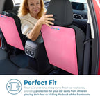 Enovoe Kick Mats - Set of 2 - Back of Seat Protector for Kids Feet - Car Seat Back Protector - Shields from Dirt and Scuffs - Durable Material - 16.8x32.8inch - Pink - Kick Mats Back Seat Protector