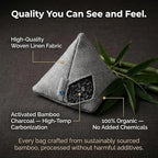 4 pack Naturally Activated Bamboo Charcoal Air Purifying Bags | Natural Home Deodorizer Bag | Charcoal Bag Odor Absorber For Pets | Odor Eliminator & Moisture Absorber Air Freshener Bag (200g Pyramid)