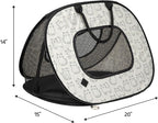 SportPet Designs Pop Open Cat Carrier, Soft-Sided Collapsible Travel Carrier for Cats up to 15 lbs, Lightweight Portable Design with Mesh Ventilation & Secure Zippers, Cat Print