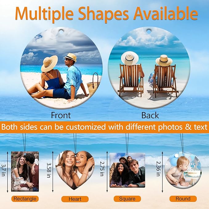 5-500pcs Custom Air Fresheners with Picture, Double Sided Car Air Freshener with 20 Scents, Personalized Gifts for Valentine's Day Birthday Anniversary (Round)