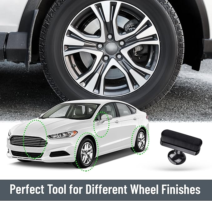 2pcs Large Car Tire Shine Applicator,Vegan Tire Shine Brush - Automotive Tire Dressing Applicator Brush with Storage Stand for Tire Detailing & Car Wash Kit, 3.6 Inch Length (Black)