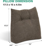 Shinnwa Lumbar Support Pillow for Office Chair, Memory Foam Back Support Pillow for Back Pain Relief, Car, Chair and Couch, 15x17.5x4.5in, Brown
