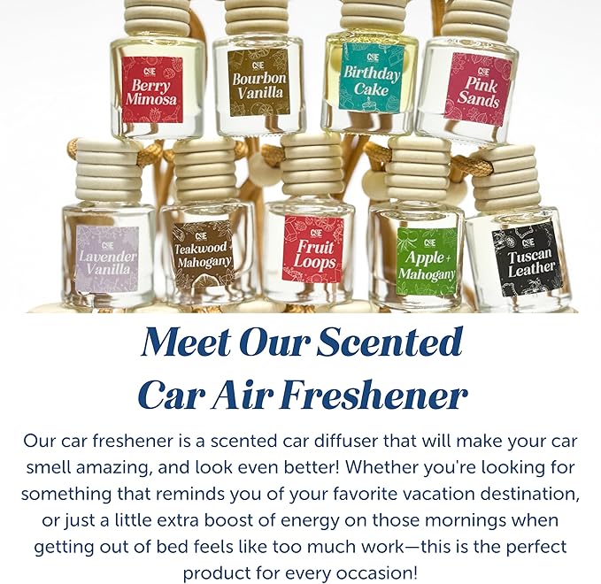 CE Craft Car Air Hanging Fragrance Oil Diffuser Car Air Freshener for Essential Oils, Scents, Long Lasting Automobile Diffuser Bottle (Midnight Musk)