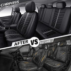 CAR PASS 3D Foam Mesh Leather Car Seat Covers Full Set, Breathable Premium Leather Seat Covers for Car,Anti Slip Universal Fit for Trucks Cars Sedans Vans SUVs, Airbag Compatible, Black Gray