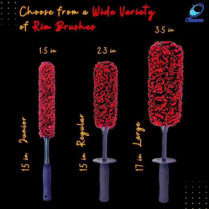 Premium Microfiber Wheel Cleaner Brush | Soft Non-Metallic Rim Cleaner Brush with Ergonomic Handle | Durable Wheel Brush for Cleaning Rims & Wheels | Small Size