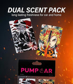 PumpCar 2 pieces double-sided Kamado Tanjiro Kyojuro Rengoku Japanese hanging Cherry-Scented car air Freshener Anime Cool for rearview mirror Car Interior Accessories Household Gifts (Kimetsu)