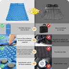 Inflatable Car Air Mattress, SUV Air Mattress for Travel Camping, Ultralight Camping Bed with Pillow and Built-in Foot Pump, Portable Sleeping Pad for SUV -Blue