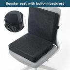 Thick Booster Car Seat with Back, Seat Cushion for Tailbone Pain Relief, Portable Breathable Mesh Fabric, for Office Chair Cushion, Adult Car Seat, Wheelchair (Black)