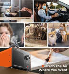 Ozone Generator, 48,000mg/h High Capacity O3 Machine for Large Spaces Up to 4,000 Sq Ft, Portable Odor Eliminator for Car, Home, Basement, Smoke, Pets, and Commercial Use, Orange