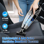 Handheld Vacuum Cordless Rechargeable Portable Car Vacuum, 7500Pa Powerful Suction Mini Hand Held Vacuum, 670ML Cup Lightweight Small Vacuum Cleaner for Car/Office/Home, Pet Hair