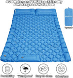 Inflatable Car Air Mattress, SUV Air Mattress for Travel Camping, Ultralight Camping Bed with Pillow and Built-in Foot Pump, Portable Sleeping Pad for SUV -Blue