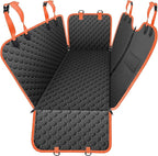 Mancro Dog Car Seat Cover for Back Seat, 2025 Upgraded 600D Heavy Duty Waterproof & Scratch-Resistant Dog Hammock for Car, Back Seat Pet Cover for Dogs with Sedan, Standard, Orange