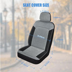 Nilight Car Seat Cover 2PCS Black Grey Breathable Mesh Interior Covers with Removable Headrest Airbag Compatible Universal for Cars Truck and SUV Front Seats
