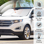 Windshield Sun Shade Custom Fit for 2015-2024 Ford Edge SUV Accessories Foldable Sunshade Sun Blocker Protect Car from Sun Rays & Heat Damage Keep Car Cooler