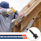 Tandefio 60 Pack 3/8''x 2'' Ceramic Black Lag Screw Kit with Washers Hex Lag Bolts Wood Screws Heavy Duty Hot Dip Galvanized Double Layer for Wood Decks Fences