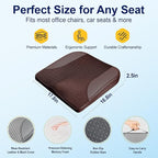 kingphenix Car Seat Cushion – Memory Foam Pad for Driving Comfort – Boosts Height and Relieves Coccyx & Lower Back Pain – Car, Truck, Office Chair (Leather & 4D Mesh Brown)