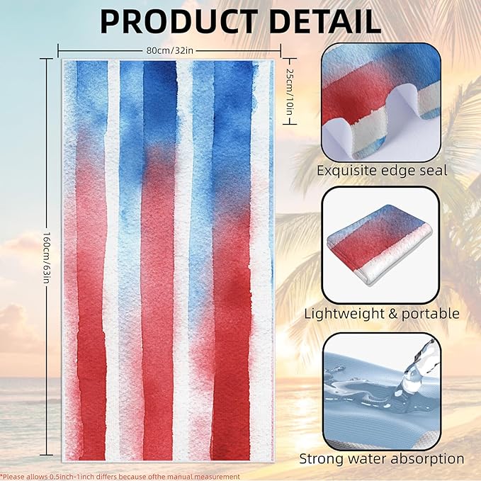 2 Pack Car Towel Seat Covers with Storage Bag, Multifunctional Towel for Gym Outdoor Sport, Picnic, Beach, Pet Dog Travel,Non-Slip Washable Car Seat Protector (Flag Stripes)