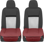 Motor Trend Faux Leather Front Seat Cover for Cars - Set of 2 Burgundy Front Car Seat Covers for SUV & Truck with Storage Pockets - Automotive Car Seats Cover Protector - Bottom Cushion Coverage Only