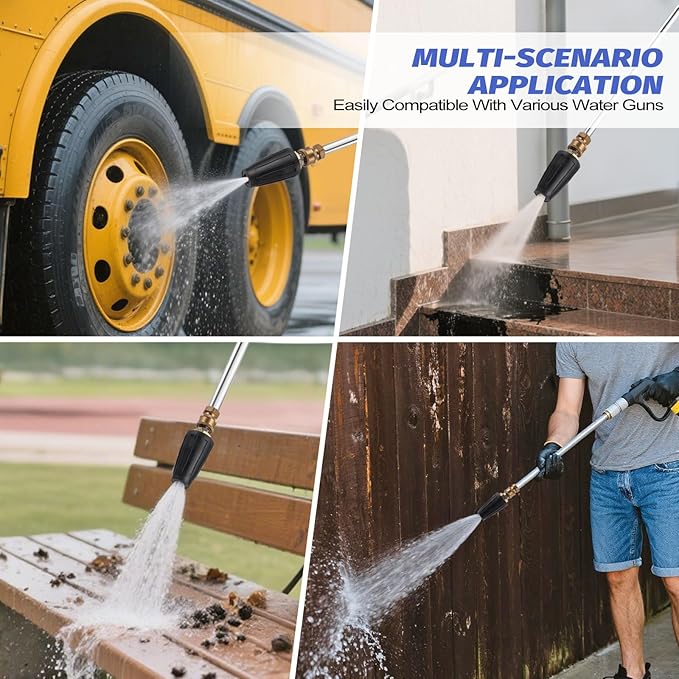 Pressure Washer Turbo Nozzle Tips, 360° Turbo Nozzle Pressure Washer with 7 PCS Pressure Washer Nozzles Max 4000 PSI Spray Turbo Nozzle 4.0 Gpm 1/4 Quick Connector