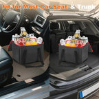 Portable Soft Cooler Bag, Collapsible Insulated Leak-Proof Car Cooler Bag, Insulated Ice Chest with Waterproof Zipper, Leak-Proof Organizer for Cars, Fits Most Vehicles, Red