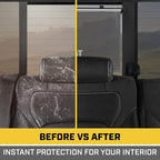 CAT Retractable Pull-Down Back Seat Side Window Shades for UV Sun Protection, Universal Fit, 2-Pack, Gray, Modern Style, 14x19in