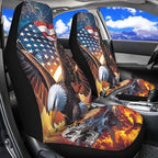 ELEQIN 250 Anniversary USA Car Front Seat Covers, Patriotic Collectors 2 Pack Polyester Automotive Seat ProtectorsSoft & Breathable, Vehicle Interior Accessories for Most Cars