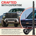 Votex Universal Short Rubber Spiral 8" Antenna Kit – Enhanced Reception, Carwash Proof, Flexible and Durable with Tuned Copper Coil and Stainless Steel Threading – for Trucks, Cars & SUVs, (Black)