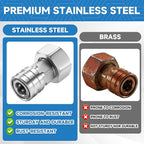 RIDGE WASHER Garden Hose to Pressure Washer Adapter, 3/4” GHT to 1/4”Stainless Steel Quick Connect, Convert Water Hoses to Power Washer Connector