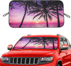 eygeufg Windshield Shade, Car Sun Shade for Front Windshield (Purple Sunset, Standard)