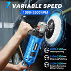 LDHTHOPI Buffer Polisher Kit for Car - 6/7 Inch Rotary 1600w Polisher Buffer Waxer,7 Variable Speed 1000-3500rpm,Detachable Handle Buffing Machine for Car, Boat Sanding, Polishing Waxing, Blue 2