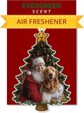 Santa with Golden Retriever Air Freshener – Evergreen Scent - Cute Dog Car Freshener & Holiday Decoration - Pet Friendly, Non-Toxic, Long-Lasting Scent - Great Gift for Pet Lovers - Designed in USA