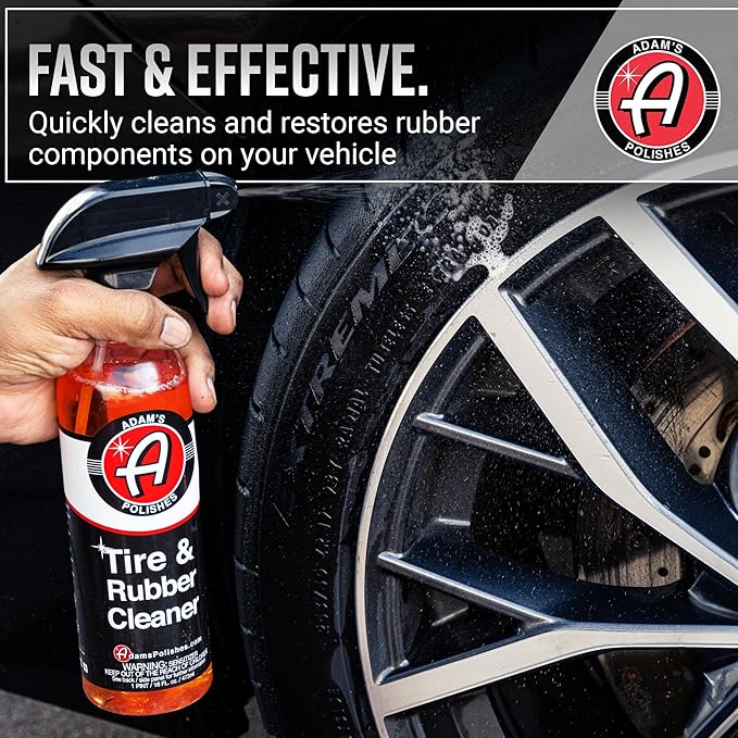 Adam's Polishes Tire & Rubber Cleaner (Gallon) - Removes Discoloration From Tires Quickly - Works Great on Tires, Plastic Trim, and Rubber Floor Mats