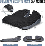 Car Seat Cushion – Memory Foam Car Booster Seat Cushion for Adults – Wedge Design for Driving Height & Comfort – Breathable Mesh Seat Pad for Car Seats with Adjustable Straps