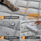 Waterproof Car Front Seat Cover for Dogs, PU Leather Car Seat Protector for Pets,Nonslip Scratchproof Front Passenger seat Covers Fits for Cars, Trucks, SUVs (Grey, Front Seat Cover)