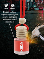 Ikeda Car Air Freshener: Hanging Car Smell Air Freshener | 10ml Hanging Car Perfume | Long Lasting Fragrance | Strong Scents Diffuser for Auto Home (Cherry|Circular)