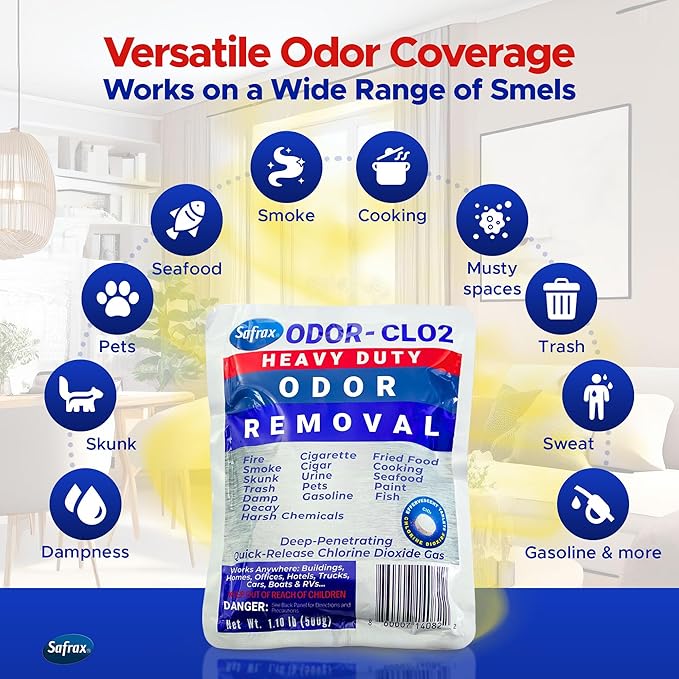 ODOR-CLO2 Chlorine Dioxide Odor Removal - Air Freshener & Deodorizer