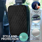 FH Group Faux Leather Auto Seat Back Kick Protectors –2 Pack Diamond Stitched Back Seat Protector for Driver and Passenger Seat, Waterproof, Easy to Clean